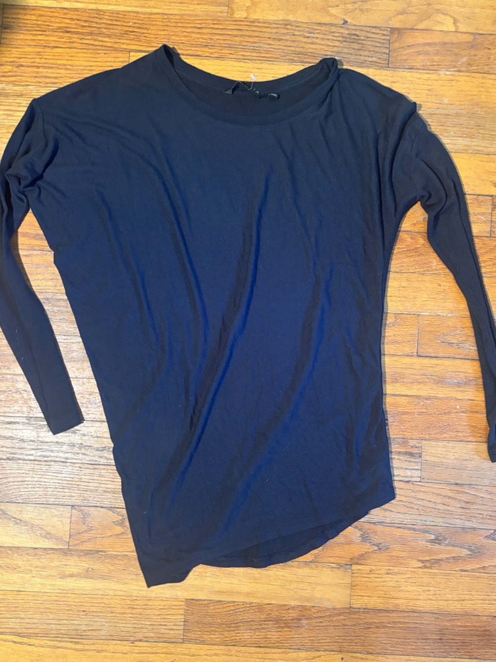 Athleta Black Long Sleeve drapey asymmetric tunic Tee